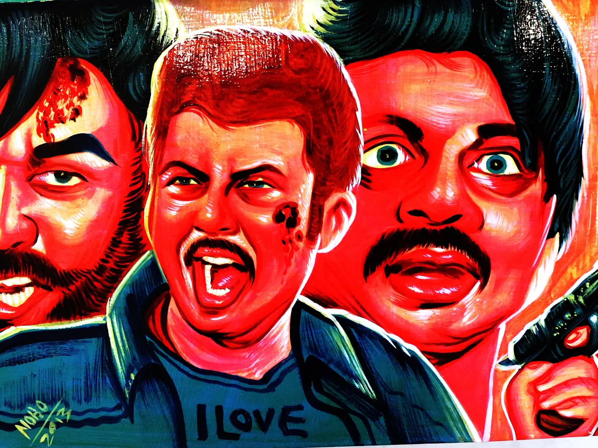 Hand painted rickshaw art panel